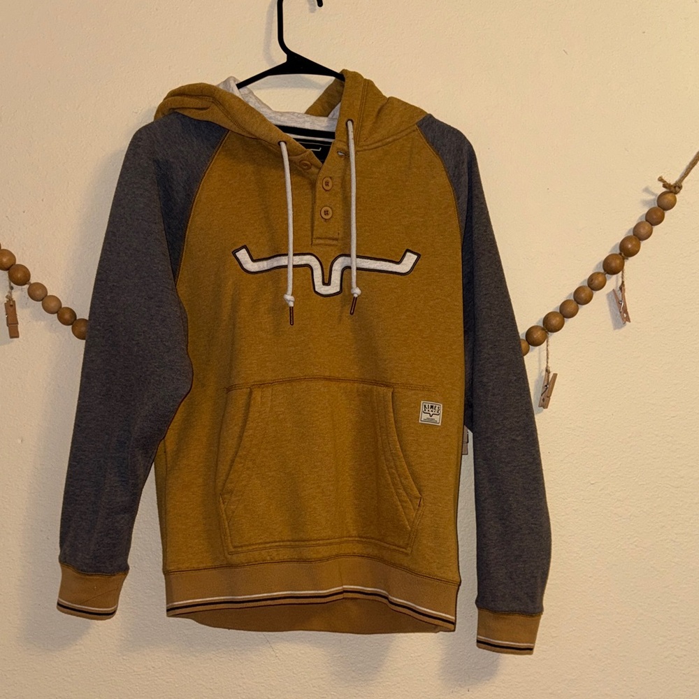 Kimes Ranch Mustard and Charcoal Hoodie